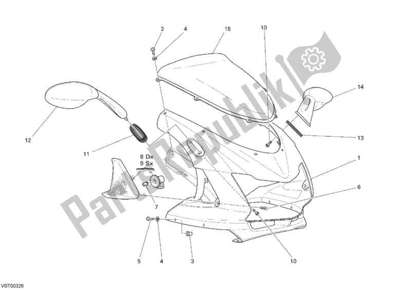 Todas las partes para Cubierta de Ducati Sport ST3 S ABS 1000 2007
